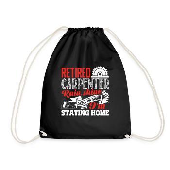 Carpenter I Am A Retired Carpenter - Drawstring Bag - black - Front