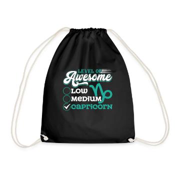 Capricorn Level Of Awesome Capricorn - Drawstring Bag - black - Front