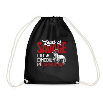 Capricorn Level Of Savage Capricorn - Drawstring Bag - black - Front