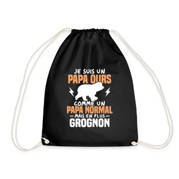 Je suis un papa ours comme un papa normal cadeau - Sac de sport léger - noir - Devant