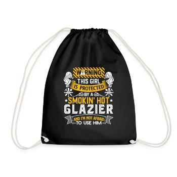 Glazier Protected By Smokin Hot Glazier - Drawstring Bag - black - Front