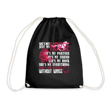Horse She's Not Just My Horse - Drawstring Bag - black - Front