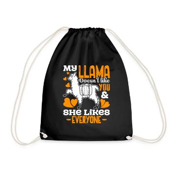 Llama My Llama Doesn't Like You - Drawstring Bag - black - Front