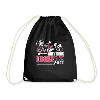 Only Thing Makeup Artist Bake Is Face - Drawstring Bag - black - Front