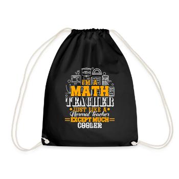 Math Teacher Math Teacher Cooler Is Cooler - Drawstring Bag - black - Front