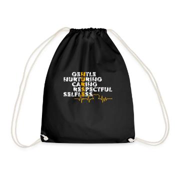 Nurse Nurse Gentle Nurturing Caring Respectful - Drawstring Bag - black - Front
