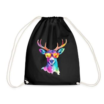 Zazo the Deer - Drawstring Bag - black - Front