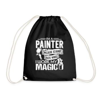 Painter Painter I Work My Magic - Drawstring Bag - black - Front