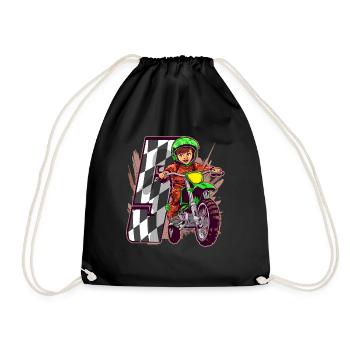 I'm 5 Motocross Kid - Children's Birthday - Drawstring Bag - black - Front