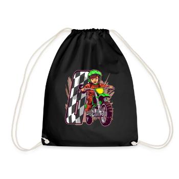 I'm 6 Motocross Kid - Children's Birthday - Drawstring Bag - black - Front