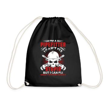 Pipefitter Pipefitter Cant Fix Stupid - Drawstring Bag - black - Front