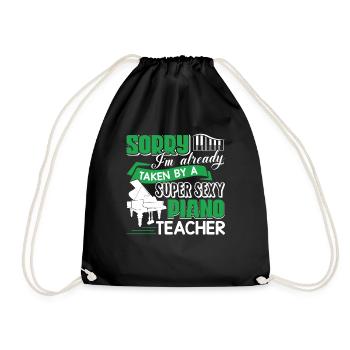 Piano Teacher Taken By Sexy Piano Teacher - Drawstring Bag - black - Front