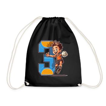 Handball Birthday - 3 years old boy - 3. - Drawstring Bag - black - Front