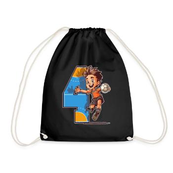 Handball Anniversaire - 4 ans Garçon - 4. - Sac de sport léger - noir - Devant