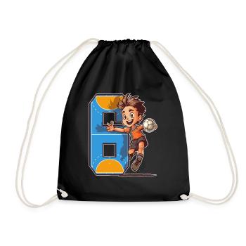 Handball Anniversaire - 6 ans Garçon - 6. - Sac de sport léger - noir - Devant