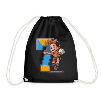 Handball Anniversaire - 7 ans Garçon - 7. - Sac de sport léger - noir - Devant