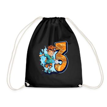 Handball Birthday - 3 years old boy - 3. - Drawstring Bag - black - Front