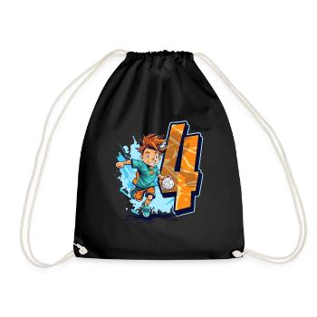 Handball Anniversaire - 4 ans Garçon - 4. - Sac de sport léger - noir - Devant