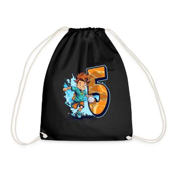 Handball Birthday - 5 years old Boy - 5. - Drawstring Bag - black - Front