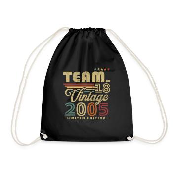 Vintage 2005 rétro cadeau d'anniversaire 18 ans - Sac de sport léger - noir - Devant