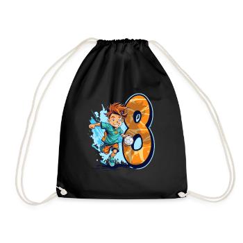 Handball Anniversaire - 8 ans garçon - 8. - Sac de sport léger - noir - Devant