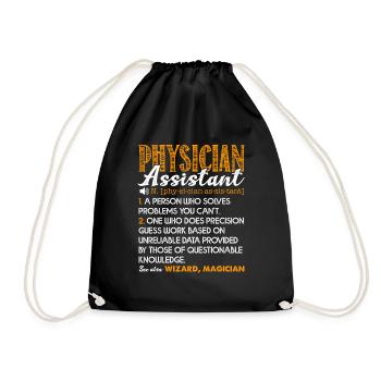 Physician Assistant Physician Assistant Definition - Drawstring Bag - black - Front