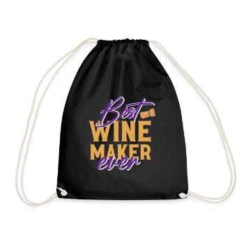 Winzer Wein Spruch für Weinliebhaber - Turnbeutel - Schwarz - Vorne