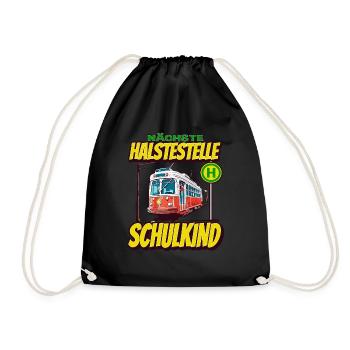Nächste Haltestelle Erste Klasse - Kids - Turnbeutel - Schwarz - Vorne