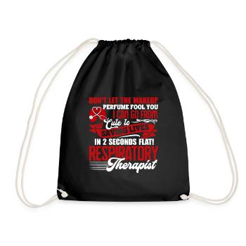 Respiratory Therapist Saving Lives - Drawstring Bag - black - Front