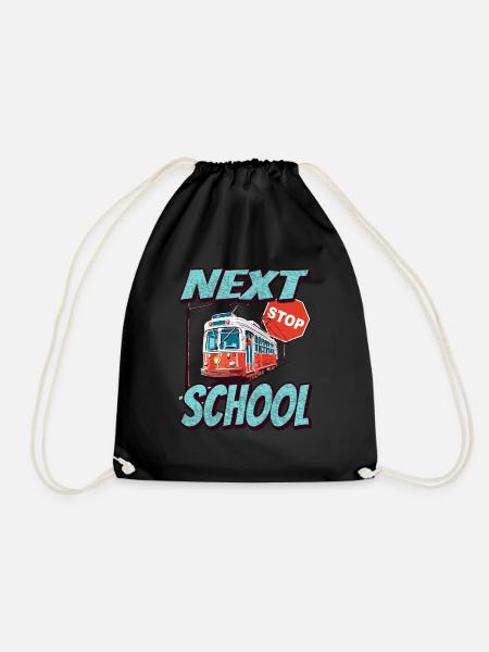 Nächste Haltestelle Schule - Kids Straßenbahn - Turnbeutel - Schwarz