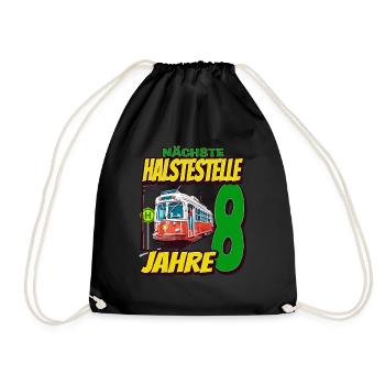 Ich Bin 8 Straßenbahnen - Straßenbahn - Turnbeutel - Schwarz - Vorne