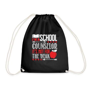 School Counselor Is Not For The Weak - Drawstring Bag - black - Front