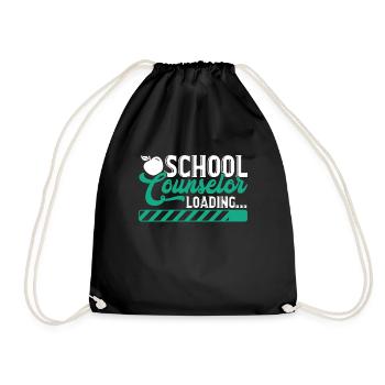 School Counselor School Counselor Loading - Drawstring Bag - black - Front