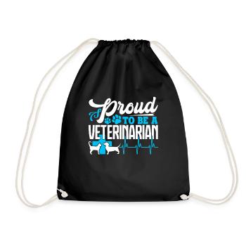 Veterinarian Proud To Be A Veterinarian - Drawstring Bag - black - Front