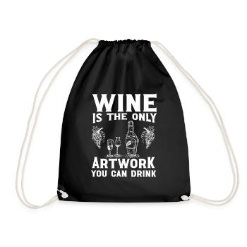 Winzer Wein Spruch für Weinliebhaber - Turnbeutel - Schwarz - Vorne