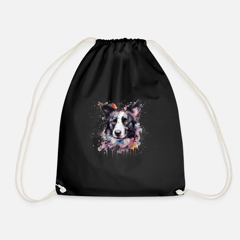 Border Collie - Turnbeutel - Schwarz