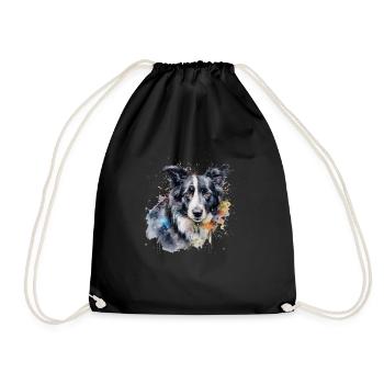 Border Collie - Sac de sport léger - noir - Devant