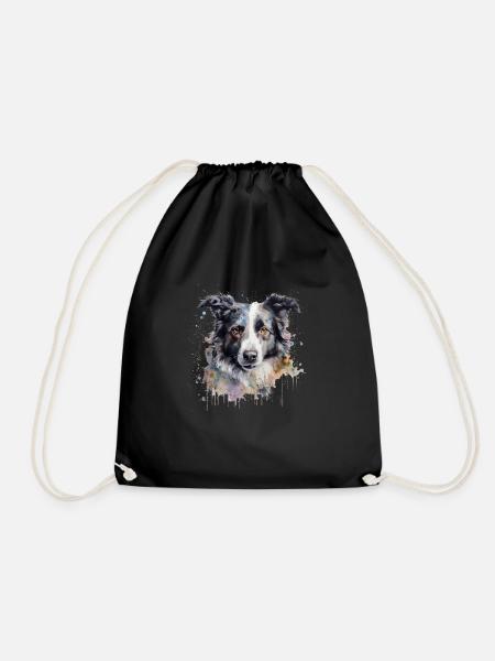 Border Collie - Turnbeutel - Schwarz