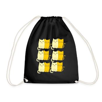 Cats love 12 times - Drawstring Bag - black - Front