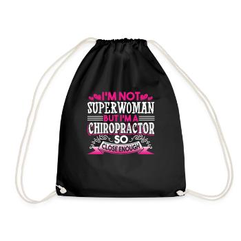 Chiropractor I'm A Chiropractor So Close Enough - Drawstring Bag - black - Front