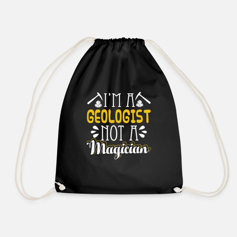 Geologist I'm A Geologist Not A Magician - Drawstring Bag - black