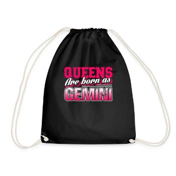 Gemini Queens Are Born in Gemini - Drawstring Bag - black - Front