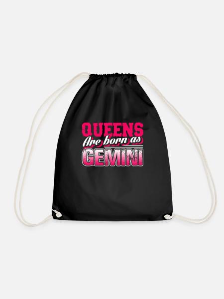 Gemini Queens Are Born in Gemini - Drawstring Bag - black