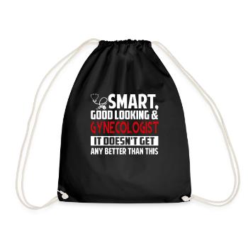 Gynecologist Smart Good Looking Gynecologist - Drawstring Bag - black - Front