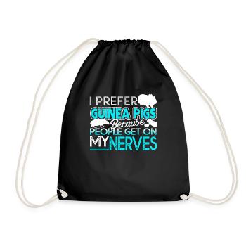 Guinea Pig I Prefer Guinea Pig - Drawstring Bag - black - Front