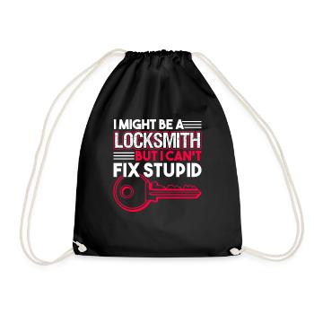 Locksmith Locksmith I Can't Fix Stupid - Drawstring Bag - black - Front