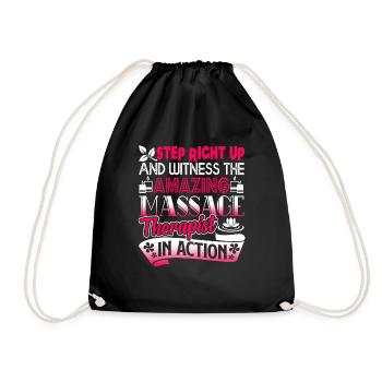 Massage Therapist Massage Therapist In Action - Drawstring Bag - black - Front