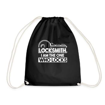 Locksmith Locksmith I Am The One Who Locks - Drawstring Bag - black - Front