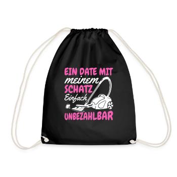 Ein date mit meinem Schatz Staubsauger - Turnbeutel - Schwarz - Vorne