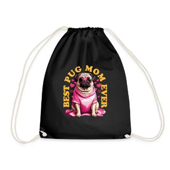 Best Pug Mom Ever Pugs Owner Vintage Pug Lovers - Sac de sport léger - noir - Devant